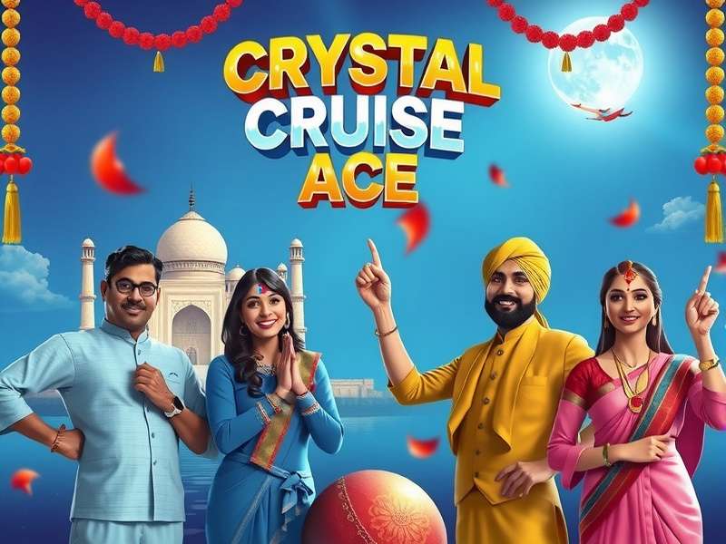 Crystal Cruise Ace game banner featuring Indian landmarks